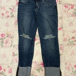 Joe's Jeans Dark Blue Distressed Ankle Jeans